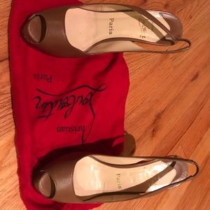 Christian Louboutin Shoes - Christian Louboutin sling backs tan/brown Christian Louboutin Shoes - Christian Louboutin sling backs tan/brown